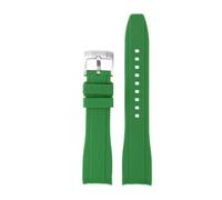 BGFFDSZ Kompatibel mit Gummi-Silikon-Armband Citizen Tissot Seiko Rolex Curved End Arc Mouth 19 mm 20 mm 21 mm 22 mm wasserdichtes Outdoor-Sportarmband(Green,19mm)