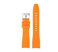 BGFFDSZ Kompatibel mit Gummi-Silikon-Armband Citizen Tissot Seiko Rolex Curved End Arc Mouth 19 mm 20 mm 21 mm 22 mm wasserdichtes Outdoor-Sportarmband(Orange,19mm)