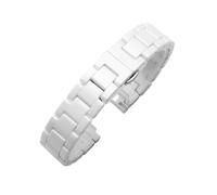 BGFFDSZ Kompatibel mit Rossini DW Armani Huawei B5 B6 Feinstahl-Keramik-Damenuhrenarmband 14 mm 16 17 18 19 20 21 22 Uhrenarmband(White,22mm)