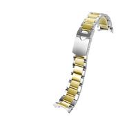 BGFFDSZ Kompatibel mit Tudor Black Bay 79230 79730 Heritage Chrono Uhrenarmband Armband aus massivem Edelstahl ohne Nieten(Silver gold No Rivet)