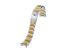 BGFFDSZ Kompatibel mit Tudor Black Bay 79230 79730 Heritage Chrono Uhrenarmband Armband aus massivem Edelstahl ohne Nieten(S gold with Rivet)