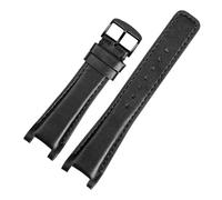 BGFFDSZ Konkaves Rindsleder-Uhrenarmband, kompatibel mit Guc YA1332 YA1333 1335 Serie, Gucci-Armband for Herren und Damen(Black black,20mm-12mm)