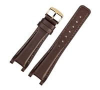 BGFFDSZ Konkaves Rindsleder-Uhrenarmband, kompatibel mit Guc YA1332 YA1333 1335 Serie, Gucci-Armband for Herren und Damen(Brown gold,20mm-12mm)
