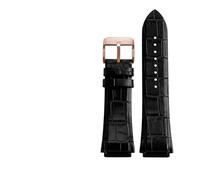 BGFFDSZ Kuhlederarmband kompatibel mit Guess W0247G3 W0040G7/0040G3 Uhrenarmband Lug End Armband 22mm Blau Schwarz Braun Bänder(Black rose gold)