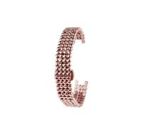 BGFFDSZ Silber-goldenes Edelstahlarmband 14 * 5,5 mm/7, mm, konkave Öffnung, solide Glieder, Armband, kompatibel mit der Guc YA1414 YA1415-Uhr(Rose gold,14x7mm)
