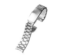 BGFFDSZ Uhrenarmband aus Stahl, kompatibel mit Omega Seahorse 007, Seamaster, Planet Ocean, wasserdicht bis 300 m, 20 mm/22 mm(5 beads silver,20mm)