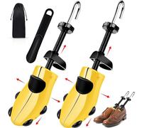 BGIUSQF Schuhspanner Herren, Pack of 2 Schuhspanner, Schuhdehner, Einstellbar Schuhdehner Schuhweiter, 40-47 Size Shoe Tree + Schuhlöffel für Lederschuhe, Sportschuhe, Gelb