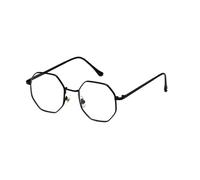 BGMCSFerG Octagon Sonnenbrille für Herren, klein, rund, Retro, Outdoor-Aktivitäten, Sonnenbrille für Damen, Metall, Polygon, Brillen, Schwarz, Lila, Braun, Uni, Schwarz mit Transparent, Medium