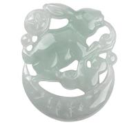 BgnEhRfL Natürliche Feng Shui Weiße Jade HalsketteJade Kaninchen