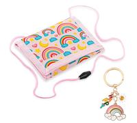 BGNXHYB Kinder Regenbogen Brustbeutel, Süßer Mini Geldbeutel mit Schlüsselanhänger, Dreifach Gefaltete Geldbörse, Geldbeutel zum umhängen für Jungen & Mädchen Geburtstag Weihnachten Schule Geschenk