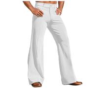 bgyujn Herren Anzughose Cordhose Schlaghose Hose Freizeithose Tasche Herren Hose Cord Schlaghose Mit Weitem Bein Große Größen Schlichte Farbe Retro Weicher Stoff Perfekt Winter (White, XXXL)