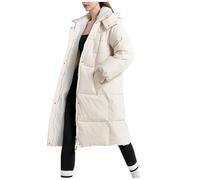 bgyujn Winterjacke Damen Lang Warm Wintermantel Grosse Grössen Verdickt Weiche Mantel Mit Kapuzen Steppjacke Daunenmantel Mit Taschen Winter Frauen Elegant Outdoor Warmer Steppmantel (White-2, XXXL)