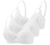 BH Damen mit Bügel Klassische BHS Spitzen Bustier Push Up BH Set Komfort Nahtlos V-Ausschnitt Tshirt Bra mit Verstellbarem Starker Halt Trainings Schlaf BHS Große Brüste Unterwäsche Gepolstert Alltag