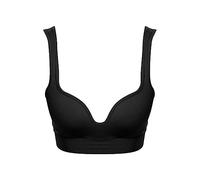 BH Damen Mit Bügel Push Up Tief V Sport Nahtloser Alltags Ultradünner Ohne Plus Größe High Support Bralette Träger Sexy Lingerie Full Cup Elegante Unterwäsche für Abendkleid (Schwarz,XXL)