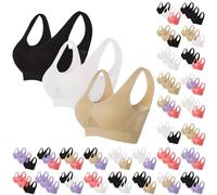 BH Damen ohne Bügel 3er Pack Still BH Seamless Bra Push Up Starker Halt Bustier Set Große Größe Sport BHs mit herausnehmbaren Polstern Baumwolle Klassische BHs Verstellbarem Unterwäsche Set S-5XL