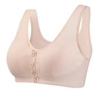 BH Damen Ohne BüGel mit Vorderverschluss Daisy Bra mit Druckknopf Aus Baumwolle Soft BH Große Größe BH Atmungsaktiv Klassischer Bras Nahtloser Bequemer BH mit Vorderverschluss FüR Senioren