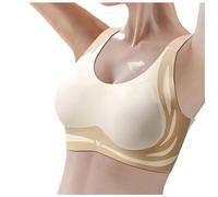 BH Damen Ohne Bügel Push Up BH Komfort Weicher Seamless Gepolstert Sport Bralette Klassische Wmbra BH Original Nahtloser Stretch Bustier Mittel Halt Schlaf BH Elastizität Soft Bra Top für Yoga Fitness