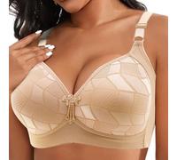BH Damen Ohne Bügel Push Up Bra Sexy V-Ausschnitt Wmbra BH Original Hatme Haltungskorrektur Bustier Damen Große Brüste Starker Halt Bralette Bügelloser Vollschalen Bra Elegant Bequemer Schlaf Top
