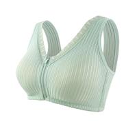 BH Damen Ohne Bügel Push Up Bustier mit Vorn Reißverschluss Klassische Wmbra BH Original Bügelloser Breiten Trägern Bustier Damen Große Brüste Vollschalen Bralette Seamless Soft Schlaf Top Bra