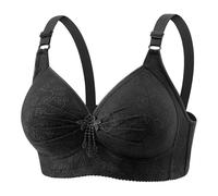 BH Damen Super-BH, glättender Rückenfett-BH mit Unterstützung, bequemer Nahtloser T-Shirt-BH Bralette Gepolstert Sport Bequeme BHS Ohne Bügel (Black, S)
