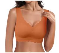 BH Große Brüste Starker Halt, Damen Bustier Weiß, Bralette Nahtlos Dehnbar Push Up BH Raffung Ohne Bügel Sport-BHS Atmungsaktiver Dünne T-Shirt BH Seamless BH Einfarbig