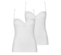 BH-Hemd NINA VON C. "2er Pack BH Hemdchen Secret", Damen, Gr. 75, Cup B, weiß (weiß weiß), Stoff, Obermaterial: 95% Polyamid PA. 5% Elasthan EL., BHs BH-Hemd (70409840-75) weiß weiß