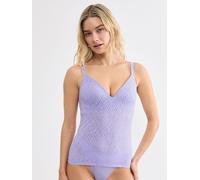BH-Hemd SLOGGI "ZEROFeelBliss THE UP PushUpShirt", Damen, Gr. S, N-Gr, lila (light lila), Spitze, Obermaterial: 64% Polyamid, 20% Elasthan, 16% Polyester, BHs BH-Hemd, unsichtbar mit Spitzenoptik (372