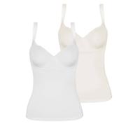 BH-Hemd VIANIA "2er Pack BH Hemd Basic", Damen, Gr. 85, Cup D, bunt (cream weiß), Stoff, Obermaterial: 90% Polyamid PA. 10% Elasthan EL., BHs BH-Hemd (50791459-85) cream weiß