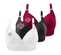 BH ohne bügel Spitze 3er Pack - BHS Damen Ohne Bügel Push up Bralette Bequemer Unterwäsche Bra Klassische BH mit Verstellbarem Träger Women Bra Soft Bustier Frauen Bügelloser BHS für Alltag Schlaf
