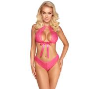 BH plus Slip aus pinkfarbener Spitze kissable pink 90% Polyamid, 10% Elasthan