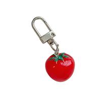 BHFYOB Mehrzweck-Charm Tomate mit grünen Blättern und Mädchen-Figuren, Schlüsselanhänger, modisches Accessoire für trendige Frauen