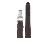 BHMIRUI Kompatibel mit Tudor Black Bay 1958 39 mm 41 mm GMT Pelagos Vintage-Leder-Uhrenarmband, 20 mm 22 mm, spezielles Dorn-/Faltschließe-Rindslederarmband(Brown silver,20mm)