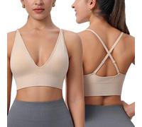 BHS für Frauen Rückenfreier BH Ohne Bügel Push Up Unsichtbar Nahtlos Unterwäsche Abnehmbar Wandelbarer Träger Hebe-BH Weich Bequem (Nude, XL)