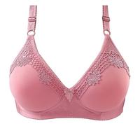BHS mit starker Stützkraft für Frauen, verstellbare Träger, vollständige Abdeckung, Bequeme BHS ohne Bügel, bügellose BHS Sport BH Weiß Spaghettiträger Bralette Weiß (Pink, 38)