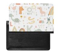 BHTGTRFDTD Reisepasshülle Etui Alphabet Mit Niedlichen Tieren Pu Leder Reisepasshülle Mit Kartenschlitz