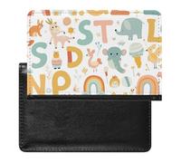 BHTGTRFDTD Reisepasshülle Etui Alphabet Mit Niedlichen Tieren Pu Leder Reisepasshülle Mit Kartenschlitz
