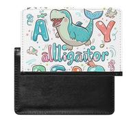 BHTGTRFDTD Reisepasshülle Etui Buntes Alphabet Mit Tieren Pu Leder Reisepasshülle Mit Kartenschlitz