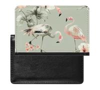 BHTGTRFDTD Reisepasshülle Etui Flamingo Tropische Blumen Blumen Pu Leder Reisepasshülle Mit Kartenschlitz