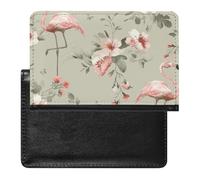 BHTGTRFDTD Reisepasshülle Etui Rosa Flamingos Tropische Blumen Pu Leder Reisepasshülle Mit Kartenschlitz