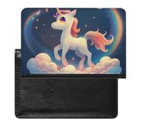 BHTGTRFDTD Reisepasshülle Etui Süßes Einhorn Mit Sternen Und Wolken Pu Leder Reisepasshülle Mit Kartenschlitz
