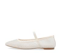 bianco - Elegante Mesh-Ballerinas mit Schmucksteinen beige/weiß - Gr. - 36