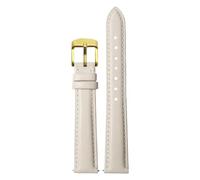 Biannbjx Armband Damen Leder Schnellverschluss Uhrenarmband 12mm 14mm 15mm 16mm 18mm Armband, Weißgolden, 18mm