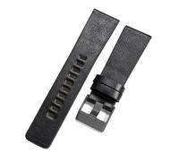 Biannbjx Leder-Uhrenarmbänder für Herren und Damen, schlichtes Rindsleder, 22/24/26/28/30mm, Schwarz-schwarz, 30mm