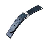 Biannbjx Lederarmband 18/19/20/21/22/24mm Vintage-Uhrenarmband aus Ölwachs-Leder, Blau, 20mm