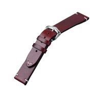 Biannbjx Lederarmband 18/19/20/21/22/24mm Vintage-Uhrenarmband aus Ölwachs-Leder, Rot, 21mm