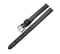 Biannbjx Lederarmband für Damen, 6mm, 8mm, 10mm, 12mm, kleines Armband, Schwarz-Silber, 8mm