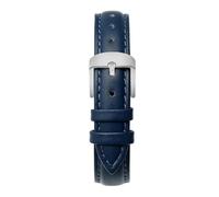 Biannbjx Uhrenarmband aus Leder für Herren und Damen, 12mm, 14mm, 15mm, 16mm, 18mm, 20mm, Schnellverschluss-Armband, Dunkelblau-Silber, 18mm