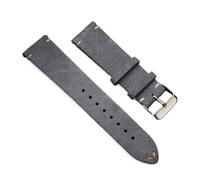 Biannbjx Wildleder-Uhrenarmband, 16mm, 18mm, 20mm, 22mm, Schnellverschluss, handgefertigtes Vintage-Uhrenarmband, Dunkelgrau, 16mm