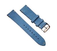 Biannbjx Wildleder-Uhrenarmband, 16mm, 18mm, 20mm, 22mm, Schnellverschluss, handgefertigtes Vintage-Uhrenarmband, Hellblau, 16mm