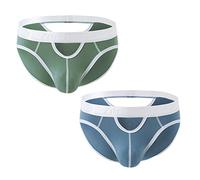 BIATWOWR Sexy Herren Dreiecksunterwäsche mit Großer Tasche, Niedriger Taille und Ohne Etikett für Komfort und Atmungsaktivität Bikini Brief